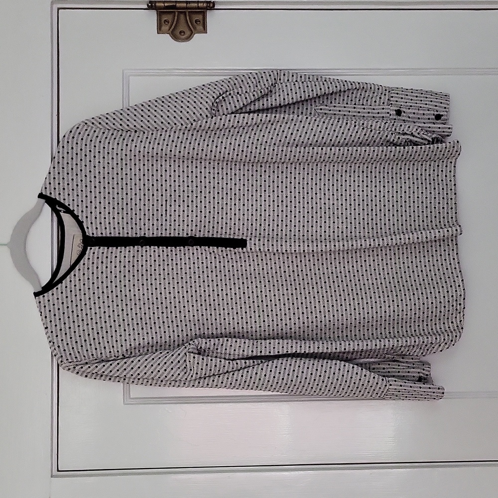 Ace & Jig Top in Natural Minidot in Large EUC